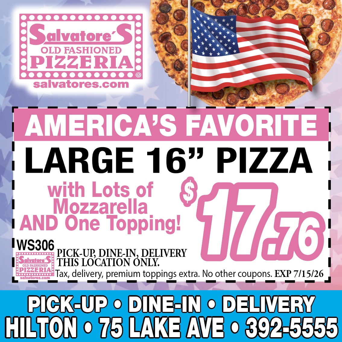 Hilton Coupons | Salvatore's Pizzeria